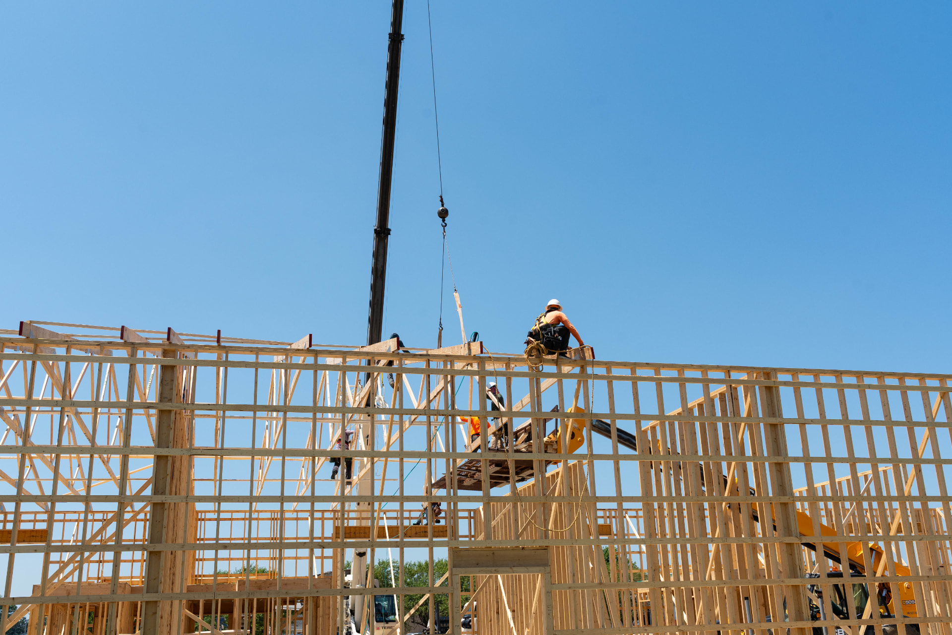 Framing underway at the Divine Standards site in Eldridge, IA